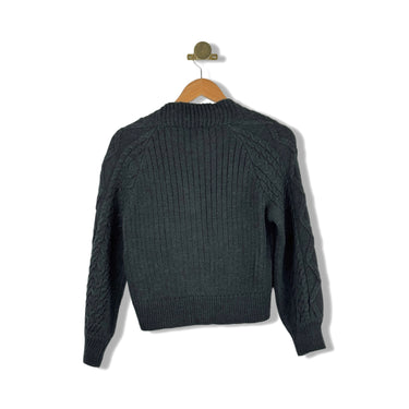 Area Stars Button Up Knit Cropped Sweater