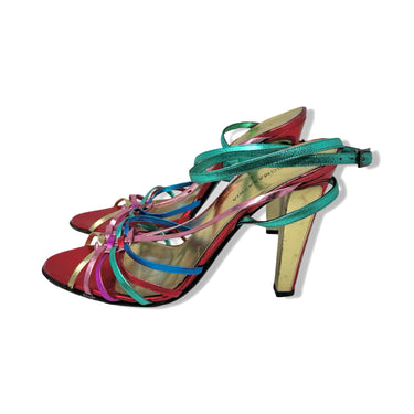 BCBGMAXAZRIA Metallic Strap Heels