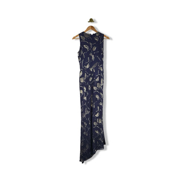 Shoshanna Metallic Leaf Patterned Maxi Dress