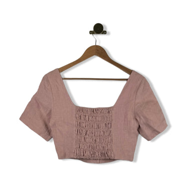 BLANKNYC Linen Short Sleve Crop Top