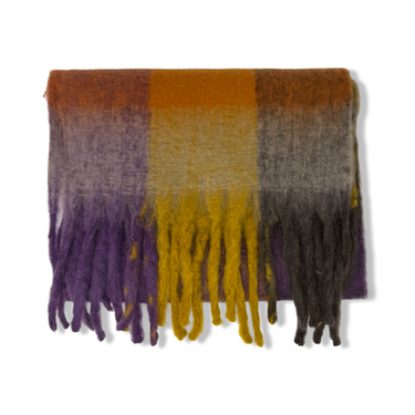 Muted Fuzzy Fringe Scarf