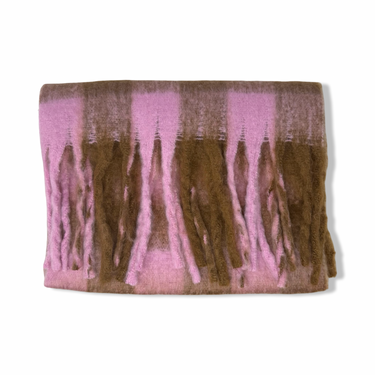 Two Tone Fuzzy Fringe Scarf