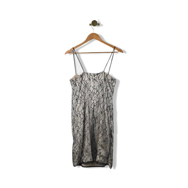 Vintage Zac Posen Lace Pleat Hem Dress
