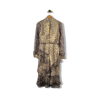 Area Stars Leopard Ruffle Midi Dress