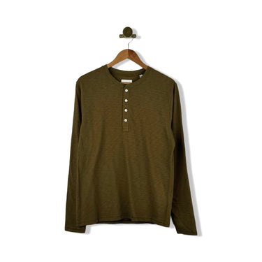Billy Reid Long Sleeve Organic Cotton Henley