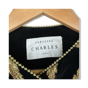 Vintage Caroline Charles Metallic Leaf Jacket