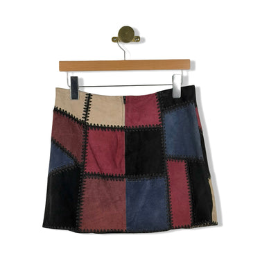 Zara Patchwork Suede Mini Skirt