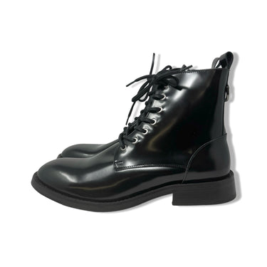 Karl Lagerfeld Box Leather Combat Boots