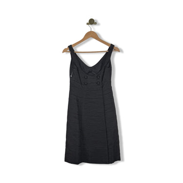 Vintage Textured Bow Front Mini Dress