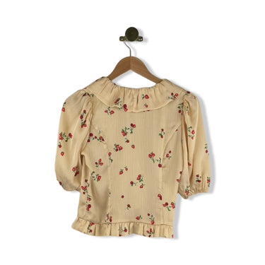 Heartloom Floral Ruffle Wrap Blouse
