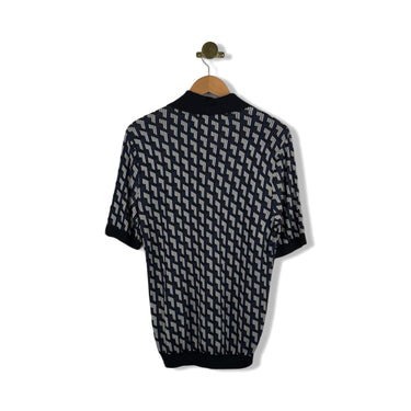 Rag & Bone Geometric Print Polo Knit Top