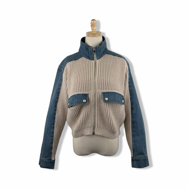 BLANKNYC Knit Denim Combo Zip Jacket