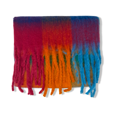 Bright Fuzzy Fringe Scarf