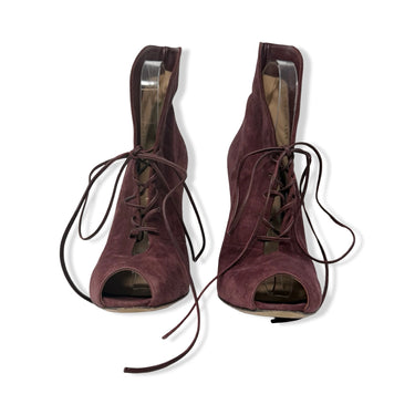 Gianvito Rossi Peep Toe Suede Heels