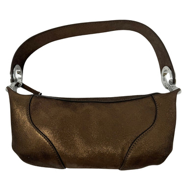 By Far Mini Amira Bear Jeans Lame Leather Shoulder Bag-Back
