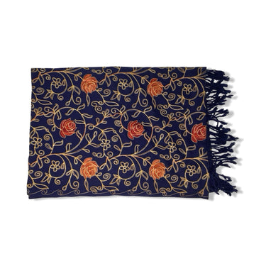 Embroidered Floral Scarf