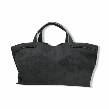 Dark Faux Suede Hand Bag