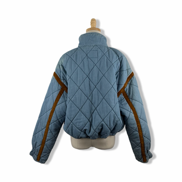 BLANKNYC Faux Suede Stripe Quilted Denim Jacket