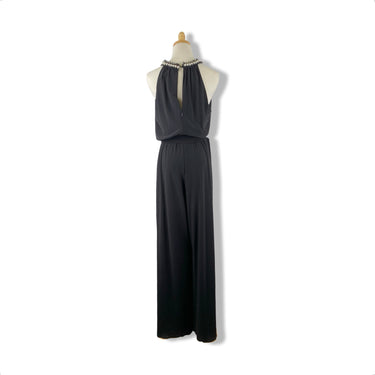 Betsey Johnson Pearl Halter Wide Leg Jumpsuit