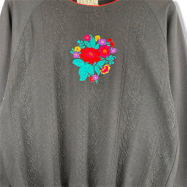 Vintage Blast Textured Floral Long Sleeve Top
