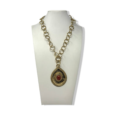 Vintage R.J. Graziano Malachite Stone Chain Necklace