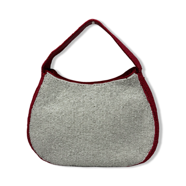 Gingham Tomato Beaded Hand Bag