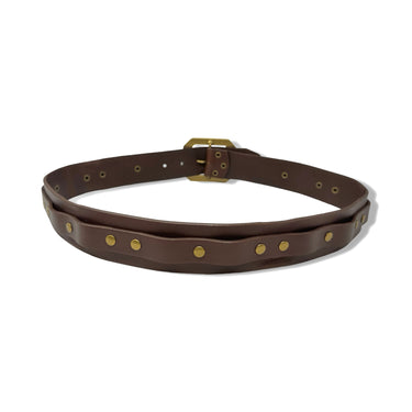 Flat Stud Geometric Buckle Belt