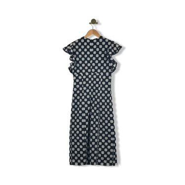 Shoshanna Geometric Flutter Sleeve Midi Dress
