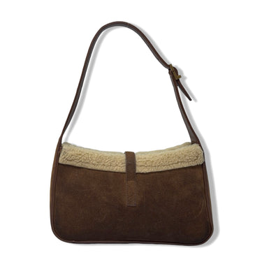 Saint Laurent Suede Shearling Le 5 A 7 Hobo Bag
