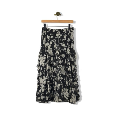 Chaps Floral Ruffle Skirt