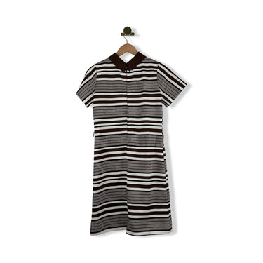 Vintage Short Sleeve Striped Dress