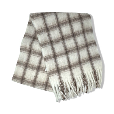 Housing Works Check Print Wool Blend Scarf