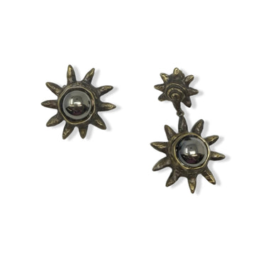 Vintage R.J. Graziano Asymmetric Sun Clip On Earrings