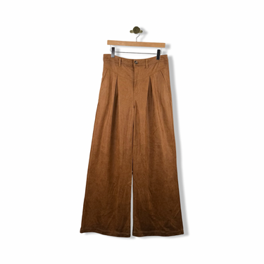 BLANKNYC Faux Suede Low Rise Wide Leg Pleated Pants