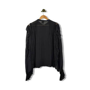 Aje Sheer Ruffle Long Sleeve Blouse