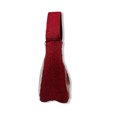 Gingham Tomato Beaded Hand Bag