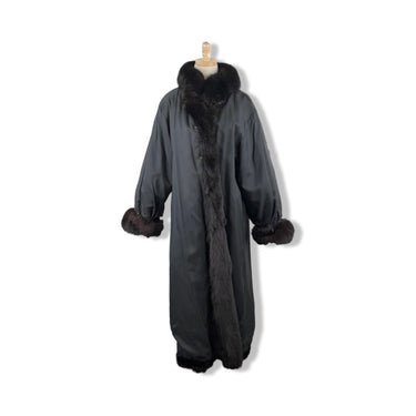 Vintage Safuron Fur Trim Leather 2-in-1 Coat