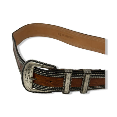 Vintage R.J. Graziano Floral Embossed Contrast Stitch Belt