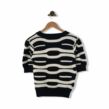 Area Stars Patterned Short Sleeve Knit Top