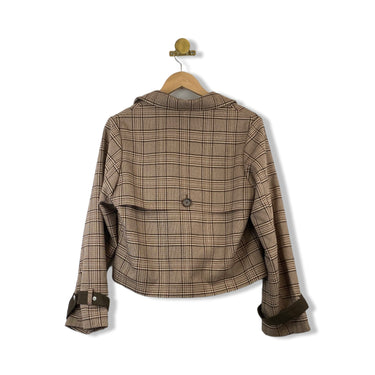 BLANKNYC Plaid Cropped Trench