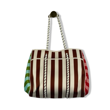 Striped Neoprene Shoulder Bag