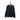 A long sleeve black t-shirt with orange text on the sleeves, displayed on a hanger against a white background.
