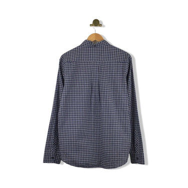Billy Reid Gingham Plaid Long Sleeve Button Up Shirt