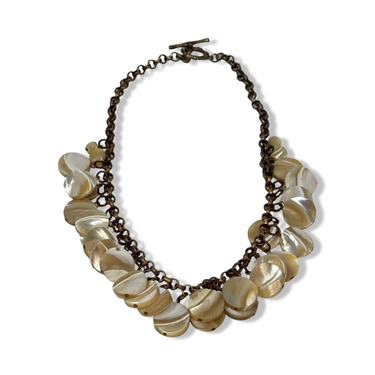 Vintage R.J. Graziano Flat Shell Bead Necklace