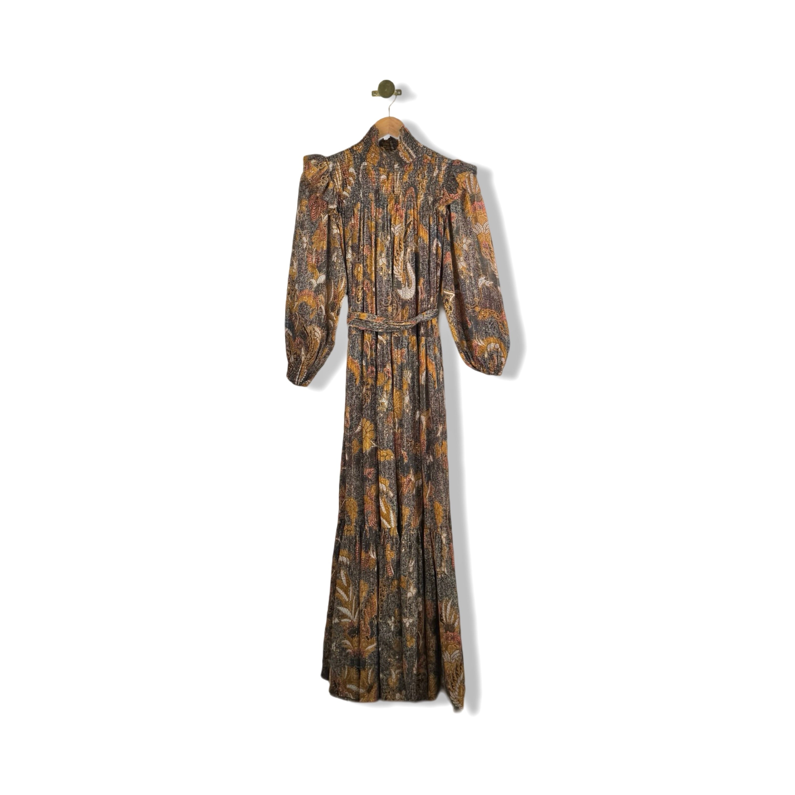 ulla johnson maxi dress Ulla Johnson Mock Neck Puff Sleeve Maxi Dress