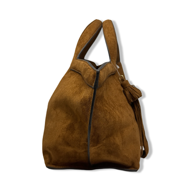 Light Faux Suede Hand Bag