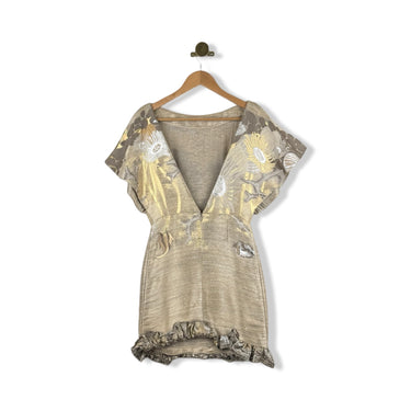 Zac Posen Underwater Jacquard Sash Dress
