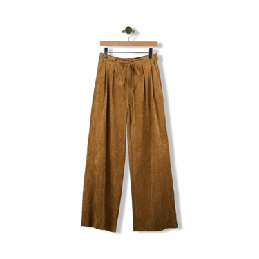 BLANKNYC Faux Suede Self Tie Wide Leg Pleated Pants