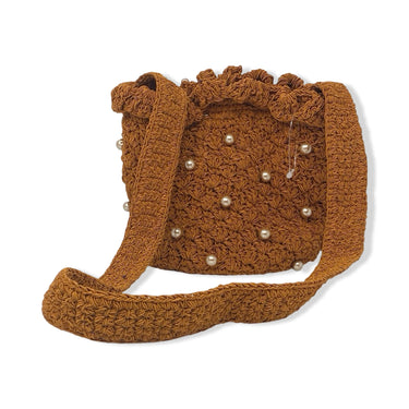 Suryo Pearl Applique Crossbody Bag