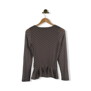 Heartloom Long Sleeve Polka Dot Bow Top